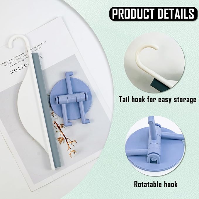 4 Pcs Mini Squeegee with Hanging Hook Shower Mirror Squeegee for Bathroom, Small Squeegee Water Scraper for Cleaning Sink, Counter, Tiles (White)