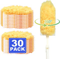 Heavy Duty Duster Refills, Disposable Dusters Kit for Cleaning, Multi Surface 360 Feather Duster(30) (Handle is Not Included)