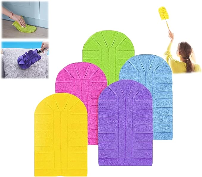 360° Electrostatic Duster Refills - The Sustainable Choice for a Dust-Free Home, Reusable & Washable Microfiber Dusting Heads, Reusable Duster Refills (Refill Pack (5 PCS))