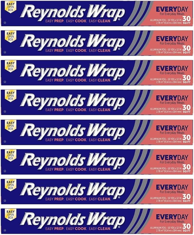 Reynolds Wrap Aluminum Foil (30 Sq Ft, Pack of 8)