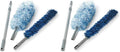 O-Cedar Dual-Action Microfiber Duster w/Telescopic Handle, 3 Piece Set, White, Blue (Pack of 2)