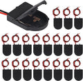 20pcs Button Battery Holder Coin Cell Battery Holder with Switch 1X CR2032 Battery Holder Battery Storage Boxes Cover with Leads On ON-Off Switch Socket Container CR2032 3V-Black