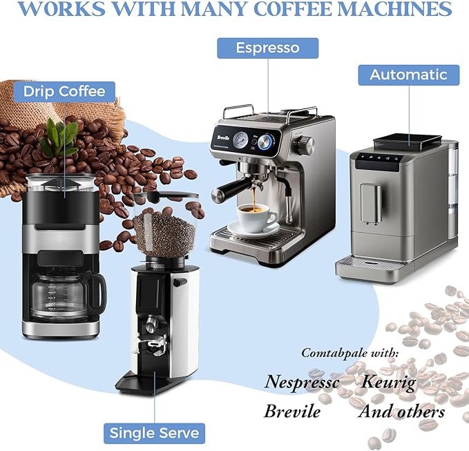 Coffee Pot Cleaner, Coffee Maker Cleaner Descaler Tablets, 24 Counts Machine Cleaning Tabs, Compatible With Keurig, Nespresso, Ninja, Philips, Miele, Descale Drip Coffe And Espresso Machines