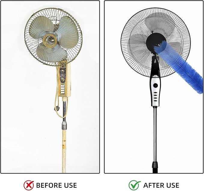11Pcs Fan Cleaner Brush Set,Fan Cleaning Brush Cobweb Duster,Bendable Cobweb Dust Cleaner