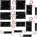 13PCS 18650 Battery Case Holder with Lead Wire Bundle, 1/2/3/4x 3.7V Series Circuit DIY Battery Storage Boxes, 1 Slots, 2 Slots, 3 Slots, 4 Slots in Parallel Black Plastic Batteries Case with Pin