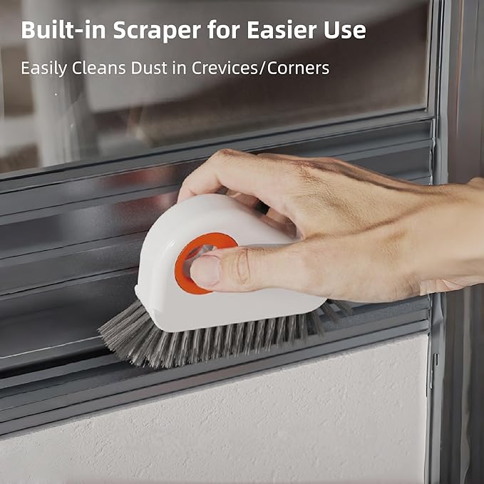 2-in-1 Window Groove Cleaning Brush, 2026 Upgraded Window Track Cleaner Tool, Handheld Dead Corner Gap Scrubber for Home & Commercial Use, Ideal for Window Slots, Sliding Door Tracks & Narrow Crevices