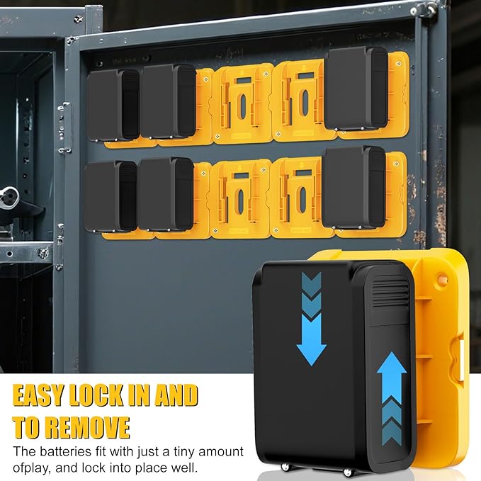 Battery Mount Holder Compatible for Dewalt 20V 60V Battery Dock Holder Fit for DCB200 DCB203 DCB206 Batteries- 10 Pack