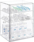 Baby Bottle Organizer – 3-Tier Bottle Storage Organizer Baby for Bottles, Nipples, Pump Parts, Food Jars – Clear Nursery Cabinet for Countertop and Kitchen