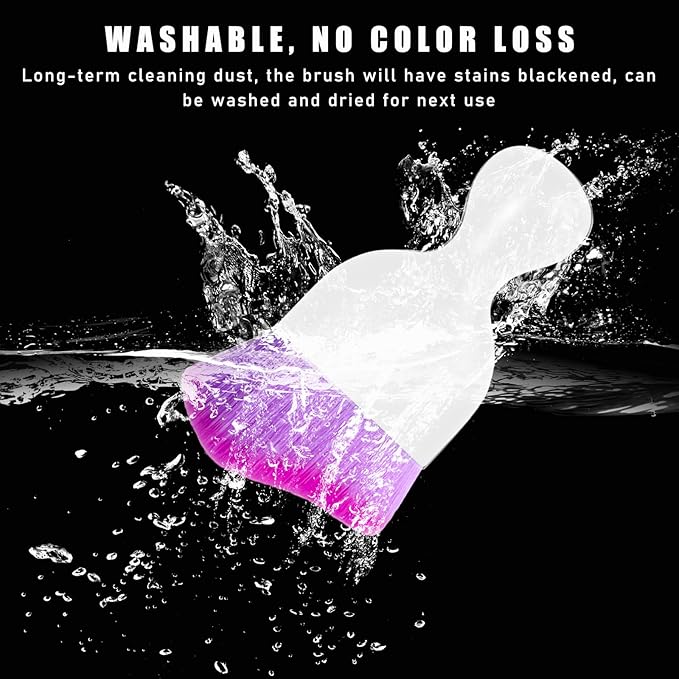 Car Interior Dust Brush, Soft Scratch Free Auto Detailing Brushes, Universal Vehicle Interior Cleaning Tool for Automotive Dashboard, Air Vents, Leather(White & Purple)