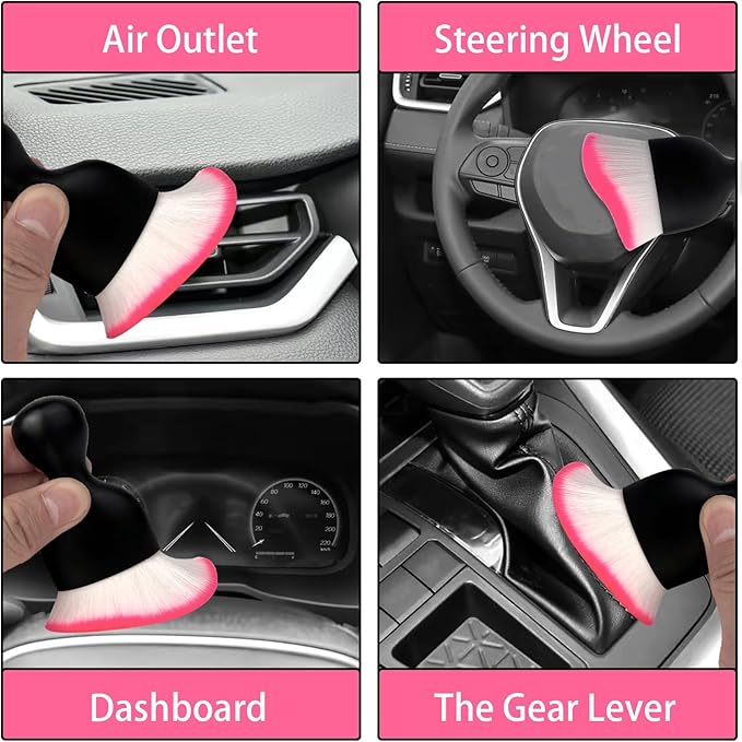 Car Interior Dust Brush, Auto Detailing Brush, Soft Bristles Car Cleaning Brushes, Tool for Air Conditioner Vents, Leather, Computer, Scratch Free, Car Interior Accessories