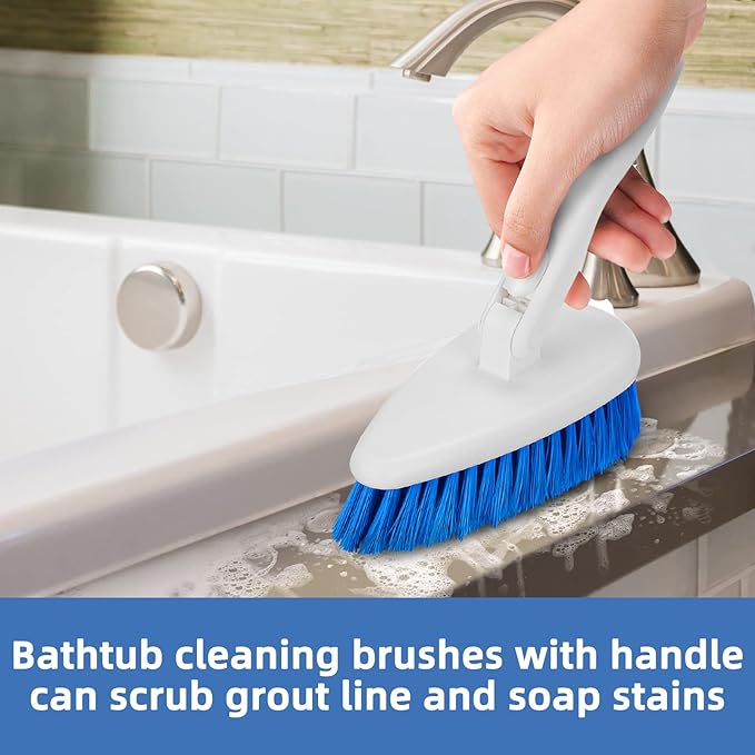 Qaestfy Bathtub Brush Refill Replacement Shower Tub and Tile Cleaning Lock in Place Scrub Brushes Head for Bathroom Wall Floor Scrubbing Compatiable with QAE008 & QAE002 Model QAE010