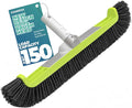 18" Pool Brush Head for Cleaning Swimming Pool Walls, Curved Ends High-Efficiency Scrub Brush for Tile, Fiberglass, Flooring and Vinyl Pools, Fits Φ1.25” Poles (Green & Black)