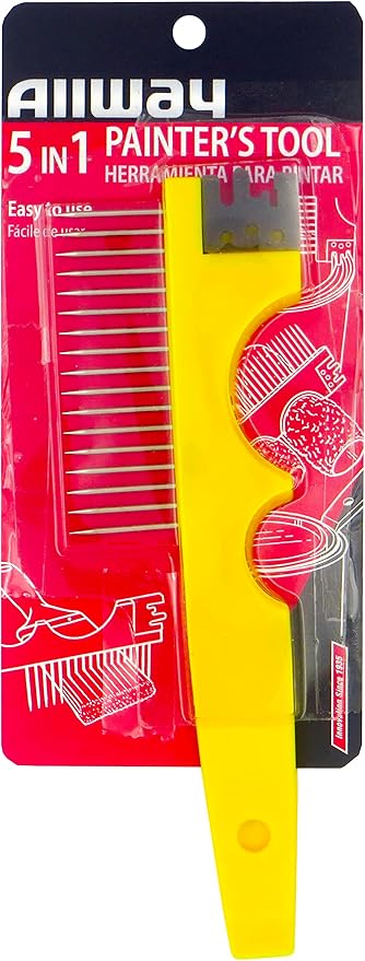 ALLWAY BC5 5-in-1 Painter's Tool with Multi-Functional Brush Comb