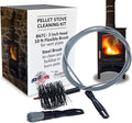Pellet Stove & Dryer Vent Cleaner Kit – 10 ft Long Steel Flexible Brush for Fireplace Chimney, Ash, Lint & Soot Buildup Removal - Pellet Stove Cleaning Kit – B67C by FryOilSaver Co