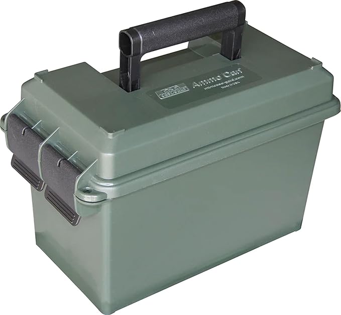 MTM AC50C Ammo Can, 50 Caliber, Field Boxes, Lockable Storage Box with Handle, Water and Dust Resistant, Secures Hunting Gear, Supplies, and Bullets, Stackable, USA Made