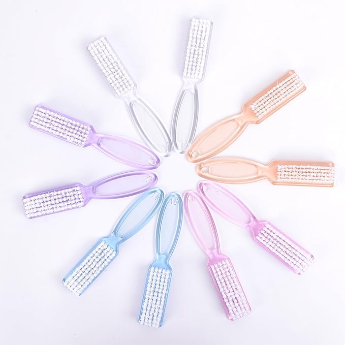 Yesker 10 Pcs Handle Nail Scrubber Cleaning Brushes for Fingernails and Toes, Multi-Purpose Cleaning Tools in 5 Colors