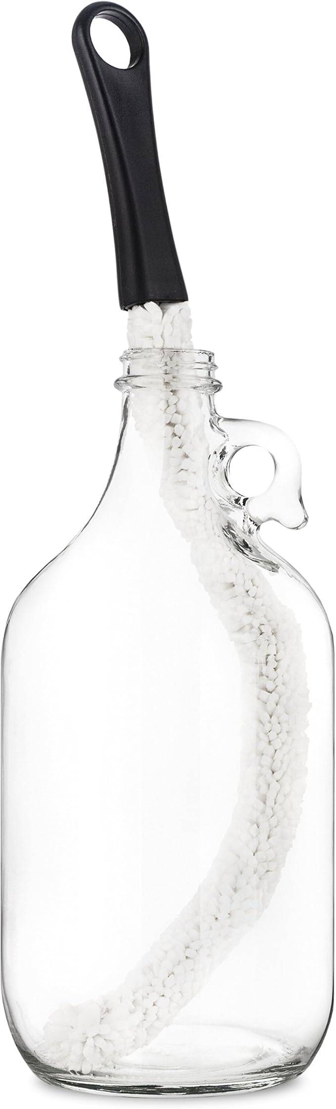 True Decanter and Growler Brush Multipurpose Glassware Cleaner, No-Scratch High-Tensile Foam Reusable Cleaning Accessory with Ergonomic Handle, White