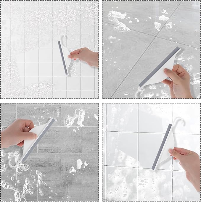 Sink Squeegee, Mini Squeegee with Hanging Hook, Silicone Mirror Squeegees, Bathroom Squeegees for Shower Cleaning Sink, Bathroom, Glass, Car Windows Wiper Scraper