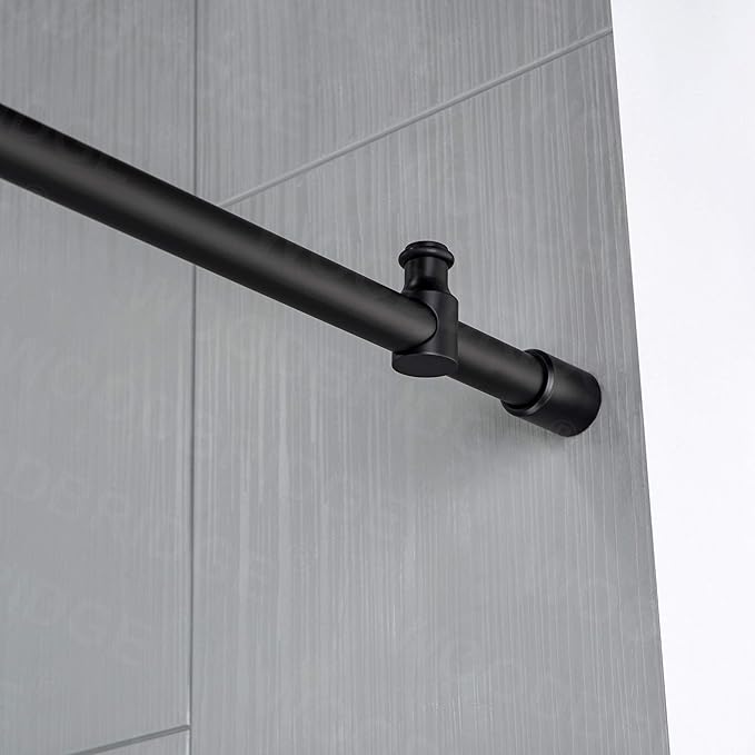 Woodbridge Frameless Bathtub Shower Doors 56-60" Width x 62" Height with 3/8"(10mm) Clear Tempered Glass in Matte Black Finish