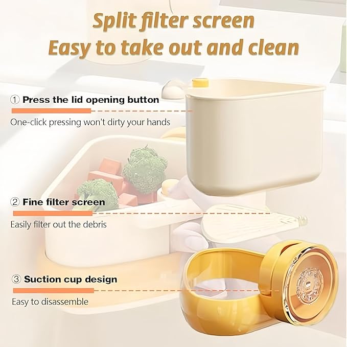 Corner Sink Strainer,Sink Strainer Basket,2026 New Upgraded Suction Cup Press Sink Drainer Basket,Food Drainer for Sink,Practical Corner Kitchen Sink，Sink Ccorner Strainer Helper (Green)