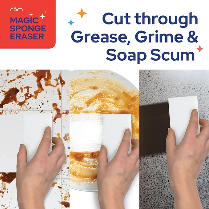 20 Pack Magic Sponge Cleaning Eraser, Melamine Foam Cleaning Pads, Multi-Surface Cleaner for Kitchen, Bathroom, Wall, Floor, Basebaord, Sink & Furniture (20)