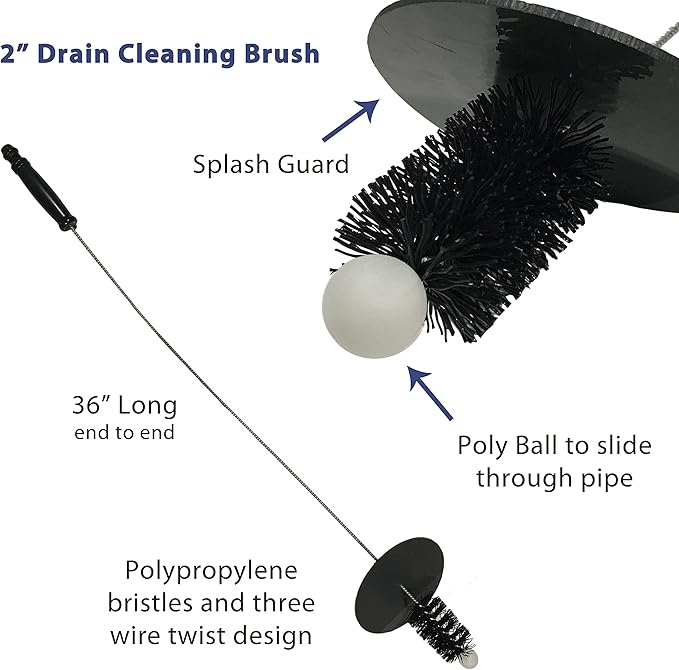 Commercial Floor Drain Cleaning Brush for 2" Drains
