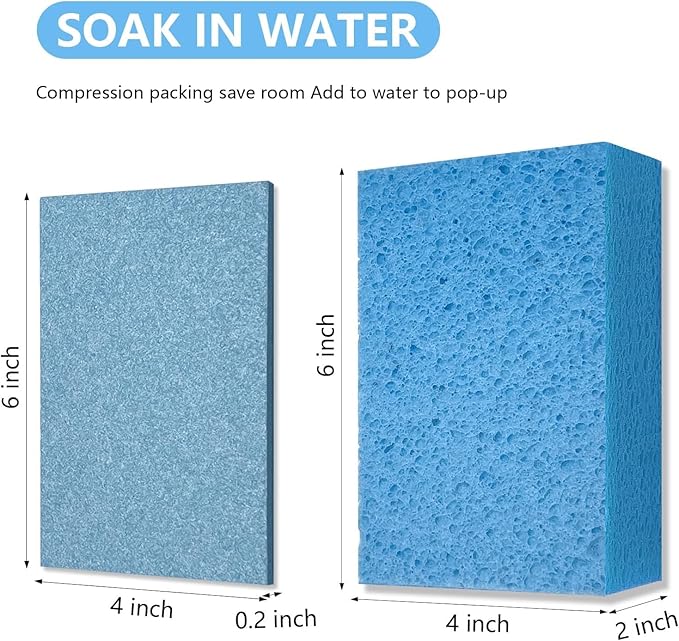 Cleaning and Washing Sponges,7 Pack Extra Thick Heavy Duty Sponge Multi-Purpose for Kitchen Bathroom Bike Boat Car, Large Size Sponges 4" X 6" X 2" (Mixed Color)