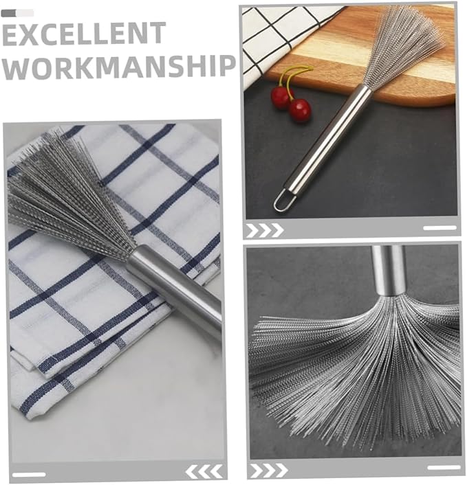 Stainless Steel Cleaning Brush Set, cookware Cleaning Brush, Pot Brush, Wire Brush, Kitchen Multi-Purpose Cleaning Tool, Suitable for Cleaning Grills, ovens, Sinks, pots, and Pans (2 Pieces)