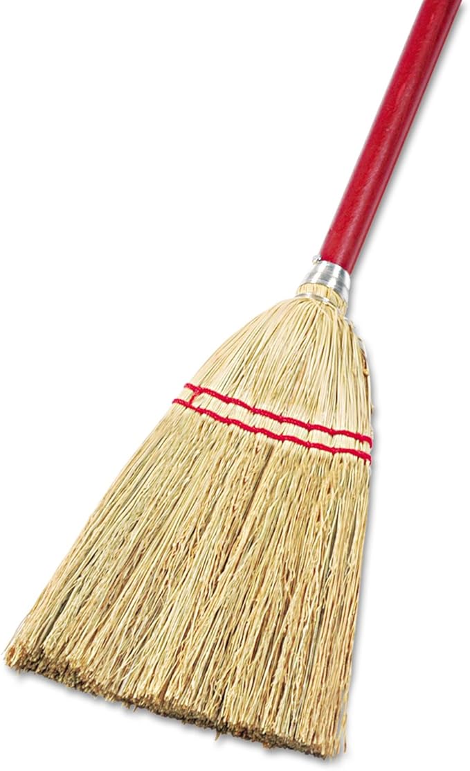 Boardwalk 951TCT Lobby/Toy Broom, Corn Fiber Bristles, 39-Inch Wood Handle, Red/Yellow, 12/Carton