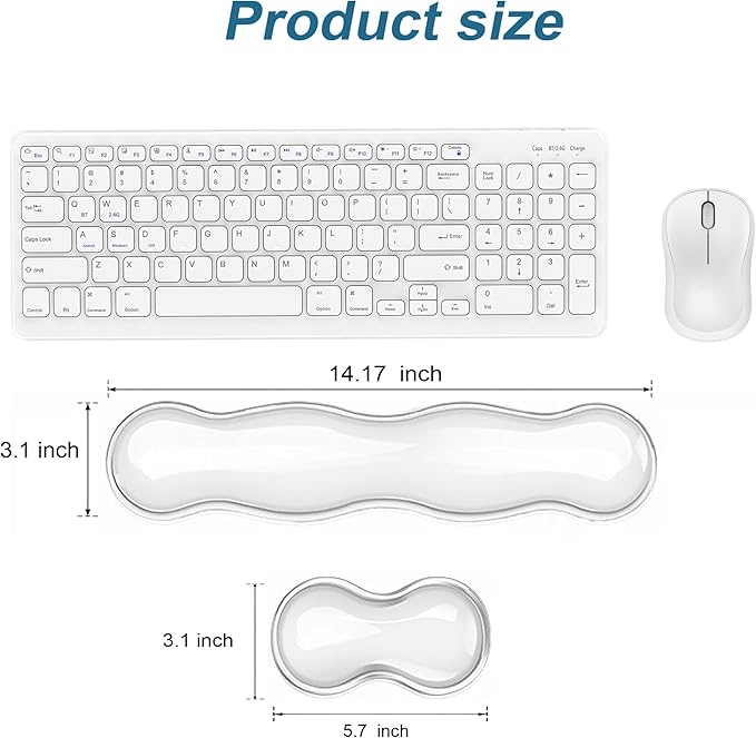 Clear Gel Mouse Wrist Rest, Wrist Support Wrist Pad for Typing Pain Relief, Ergonomic Cool Wrist Rest for Mouse, Hand Mouse Wrist Rest for Office, Gaming, Computer, Laptop - Transparent