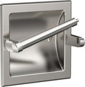 Brushed Nickel Recessed Toilet Paper Holder, Contemporary Hotel Style Pivoting in Wall Toilet Paper Holder - Recessed Toilet Tissue Holder, Regular Roll