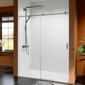 56-60 Inch Frameless Sliding Shower Door, 74" Height, 5/16" (8mm) Clear Tempered Glass, Smooth Gliding Track & Anti-Jumping System, Stainless Steel Brushed Nickle Finish