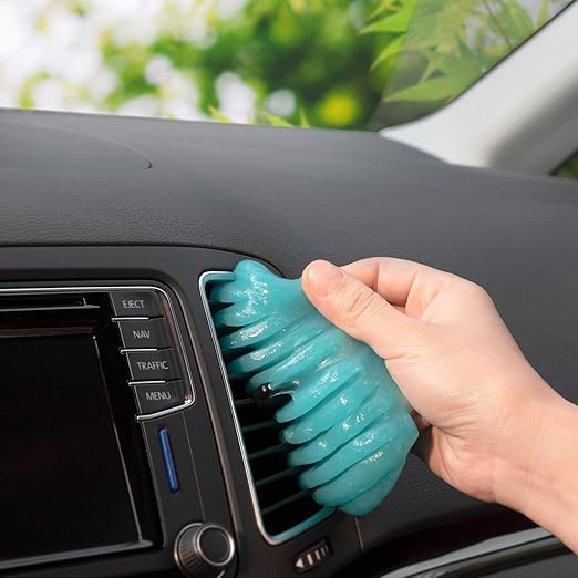 Interior Car Cleaning Gel, 2-Pack Keyboard Cleaning Gel, Universal Slime Cleaner, Dust Removal for Laptops, Printers, Cameras, and Remote Controls.(Blue + Red)