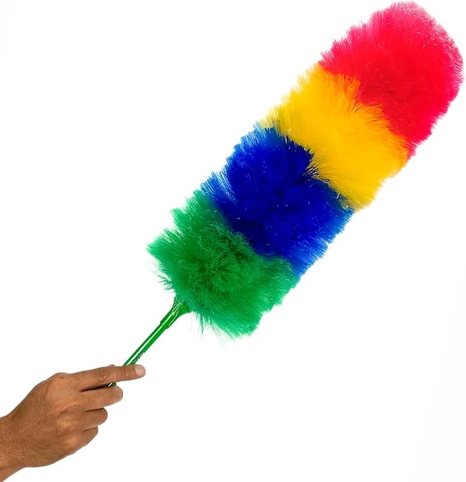 Kitchen + Home Large Static Duster - 27" Inch Electrostatic Feather Duster attracts dust Like a Magnet! Rainbow