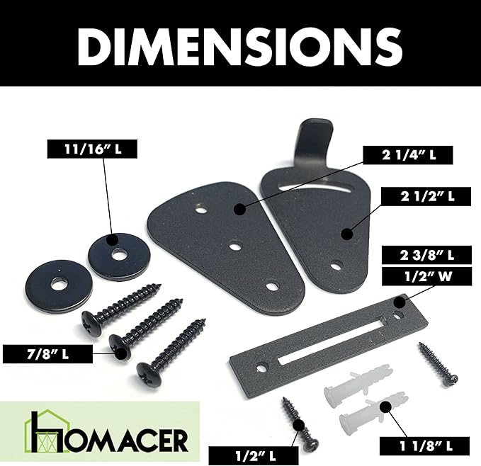Homacer Sliding Barn Door Hardware Black Teardrop Lock