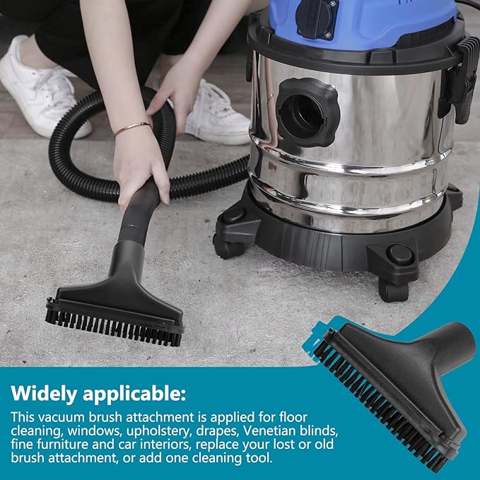 HASMX 5.5" Wide Black Vacuum Furniture Tool with Brush Strip for Dirt Devil, Electrolux, Eureka, Rainbow, Shop Vac Vacuums, Fits 1.25" Vacuum Cleaner Upholstery Tool Vac Attachment (1-Pack)