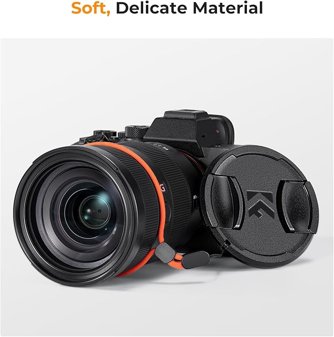 K&F Concept 72mm Lens Cap, 9-in-1 Center Pinch Lens Cover + Anti-Loss Keeper Leash + Microfiber Cleaning Cloth Kits Compatible with Nikon, Canon, Sony, Fujifilm Camera Lenses