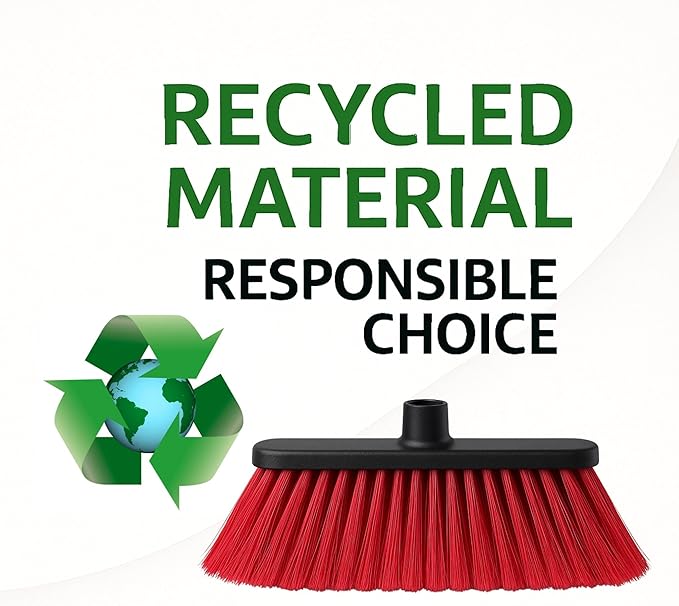 Aria Red Pro Sweep Edition – 13” Wide Sweeping Surface – Heavy-Duty Magnetic Flagged Bristles – Universal Thread – Recycled PP – Deep Indoor/Outdoor Professional Sweeper (RED, ARIA)