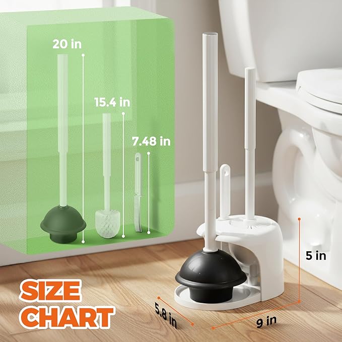 Toilet Brush and Plunger Set