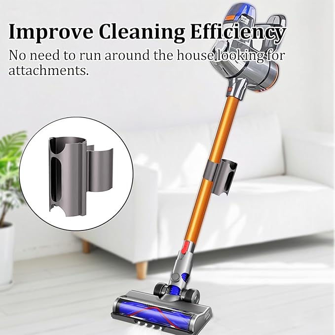 PCOMBEU For Dyson Accessory Holder,Cordless Vacuum Attachments Parts Holder with Dyson V8 V11 V7 V10 V15 V6 G5,Compatible with Vacuum Extension Poles Securely Holds Two Accessories & Rotates 360°