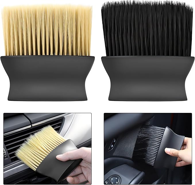 2 Pack Car Air Outlet Cleaning Brush Auto Interior Detailing Dust Brush Soft Bristles Detailing Dust Sweeping Tools for Dashboard Air Conditioner Vents (A Type)