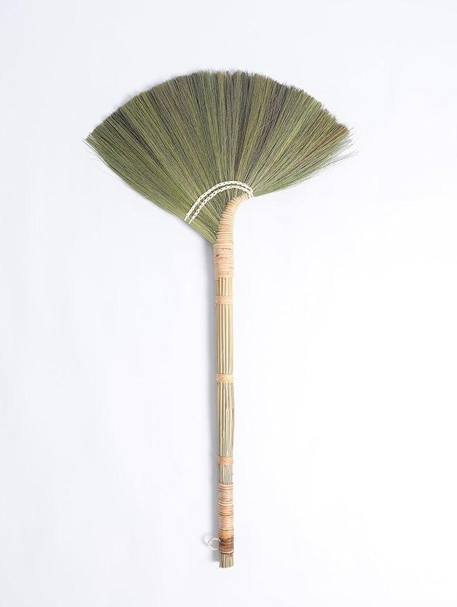 Deluxe Vietnamese Natural Straw Broom /45" Handmade Soft Grass Sweeping Broom for Indoor & Outdoor/Beauty of Nature Collection