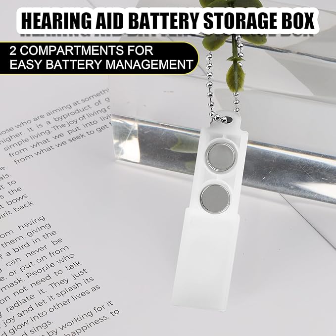 3pcs Hearing Aid Battery Cases, Plastic Hearing Aid Batteries Caddy with Keychain Portable 312 Battery Storage Box Practical Hearing-Aid Batteries Key Chain Carry Case
