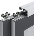 EaseLife 5.3FT/64in Bypass Double Sliding Pocket Door Hardware Kit,Commercial Grade,Aluminum,Bypassing Closet Doors Track for 2 Door System,Slide Smoothly Quietly,Easy Install,No Doors