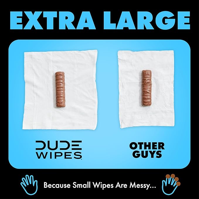 DUDE Wipes, 48 Count, 2 Pack | Flushable | Unscented | Extra-Large | Vitamin-E & Aloe