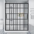 Shower Door, 60" W x 76" H 3/8" (10mm) Thick Framed Glass Shower Door with Explosion-Proof Film Nano Coating, Double Sliding Shower Doors for Walk in Shower,Stainless Steel Hardware
