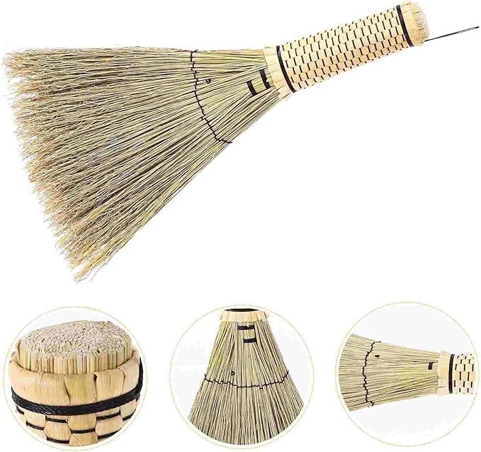 Miniature Artificial Mini Straw Brooms 2pcs Straw Bed Bedroom Broom Sofa Carpet Hand Cleaning Sweep Household Woven Mini Desktop Sorghum Seedlings