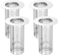 uxcell 4 Pack Shower Drain Strainer, 3.2" x 2.2" 304 Stainless Steel Floor Drain Strainer Deep Sink Hair Catcher for Kitchen Bathroom Balcony Floor Drain, Fit Hole Size from 1.3" to 2.2"