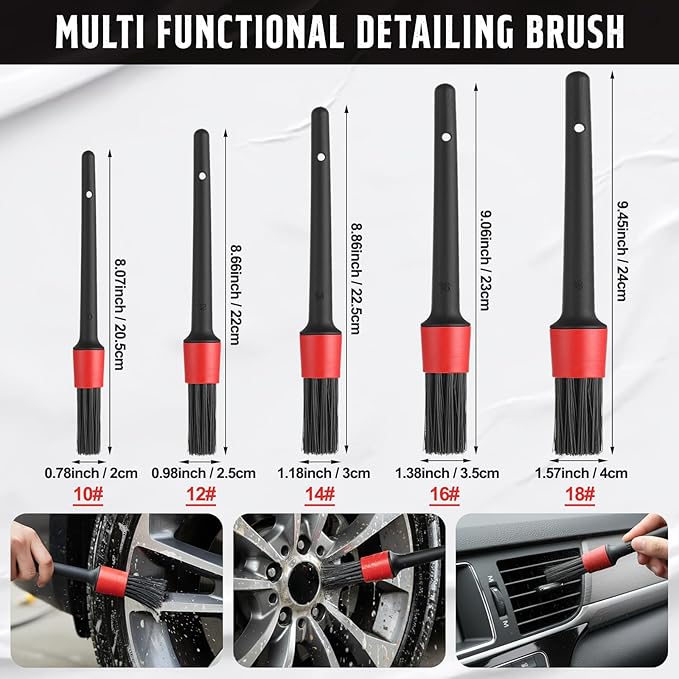 12 Pcs Car Wheel & Tire Brushes Kit, Tire Brush, Soft-bristled Rim Brush, Microfiber Flat Wheel Cleaning Tool, Drying Towel, Wash Mitt, Detailing Cleaning Wash Brushes, Applicator Pad Set