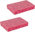 Multi-Use Cellulose Kitchen Sponges Compressed Cellulose Sponges, Non-Scratch, Dish Sponge for Kitchen Bathroom Cars, Funny Cut-Outs DIY (2, Pink)